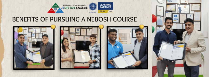 Image showcasing success with NEBOSH certification, featuring a person holding a NEBOSH certificate with a proud expression, symbolizing achievement and professional growth in health and safety management.